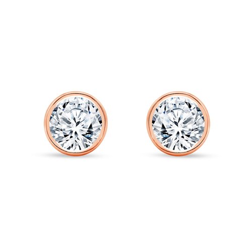 Boucles d'oreilles serti clos diamant en or 18 carats