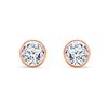 Boucles d'oreilles serti clos diamant en or 18 carats