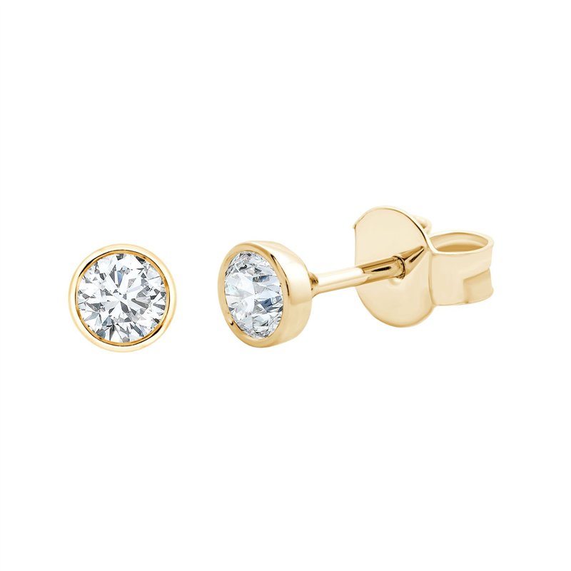 Boucles d'oreilles serti clos diamant en or 18 carats