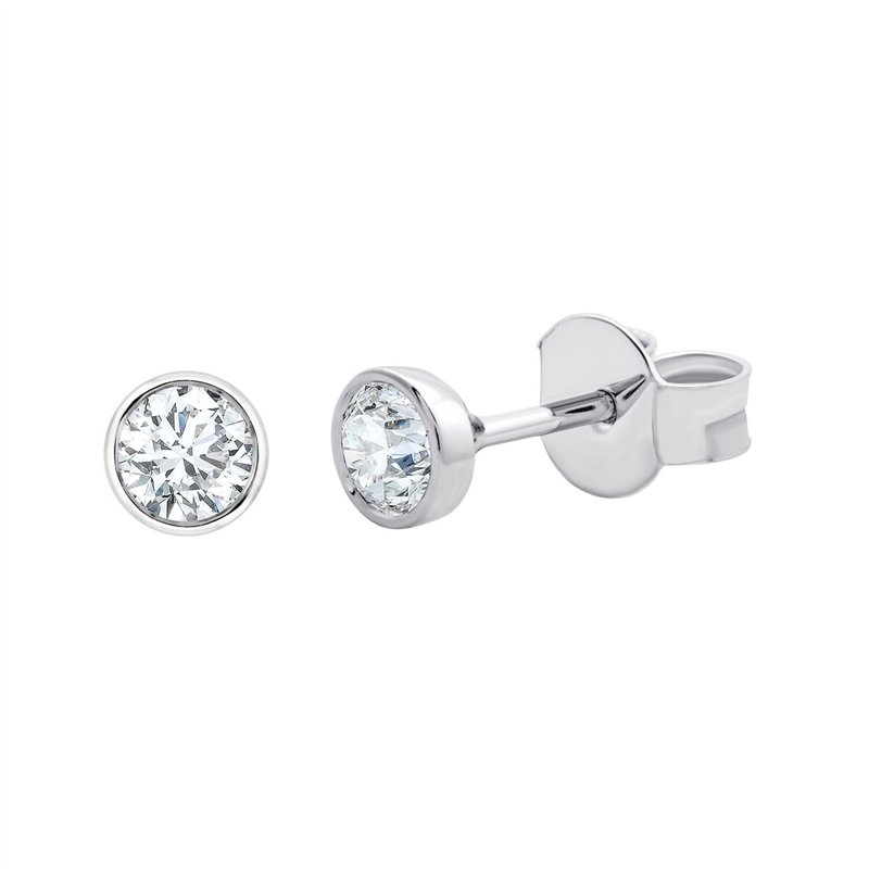 Boucles d'oreilles serti clos diamant en or 18 carats