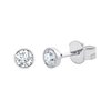 Boucles d'oreilles serti clos diamant en or 18 carats