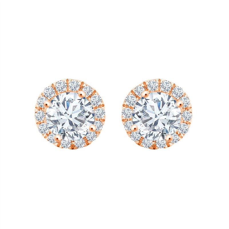 Boucles d'oreilles serti clos diamant en or 18 carats