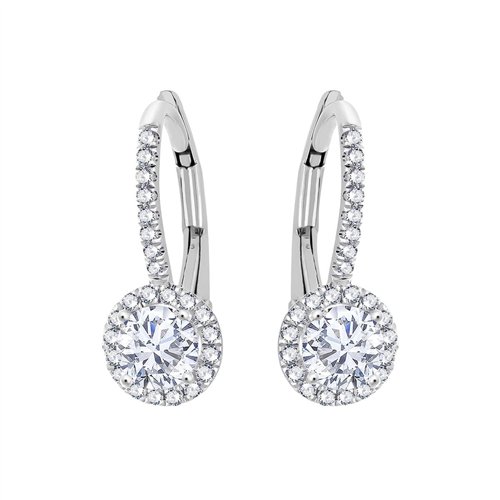 Boucles d'oreilles serti clos diamant en or 18 carats
