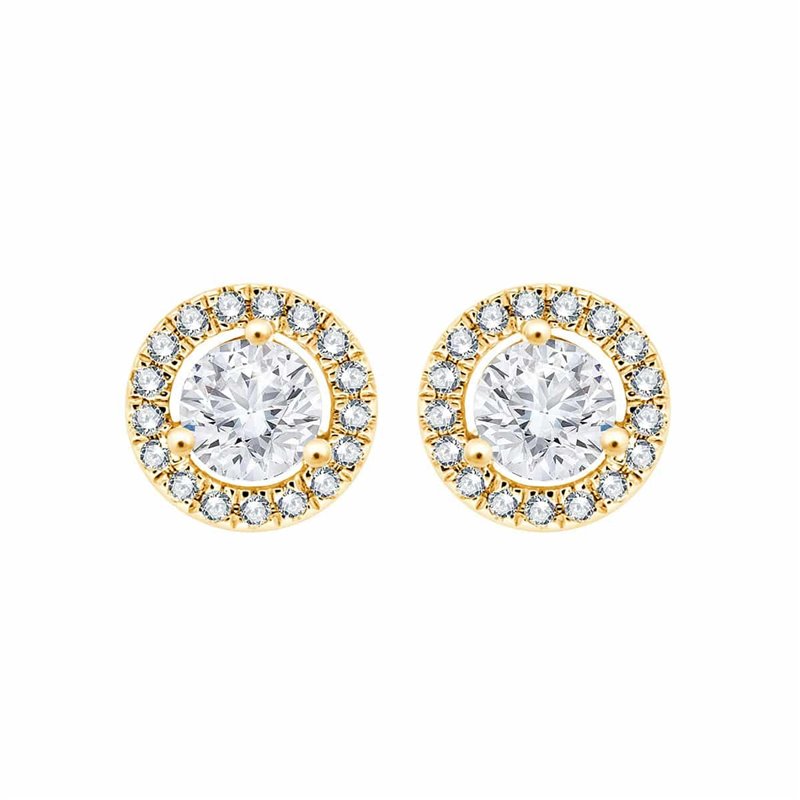 Boucles d'oreilles trilogie diamant en or 18 carats