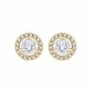 Boucles d'oreilles trilogie diamant en or 18 carats