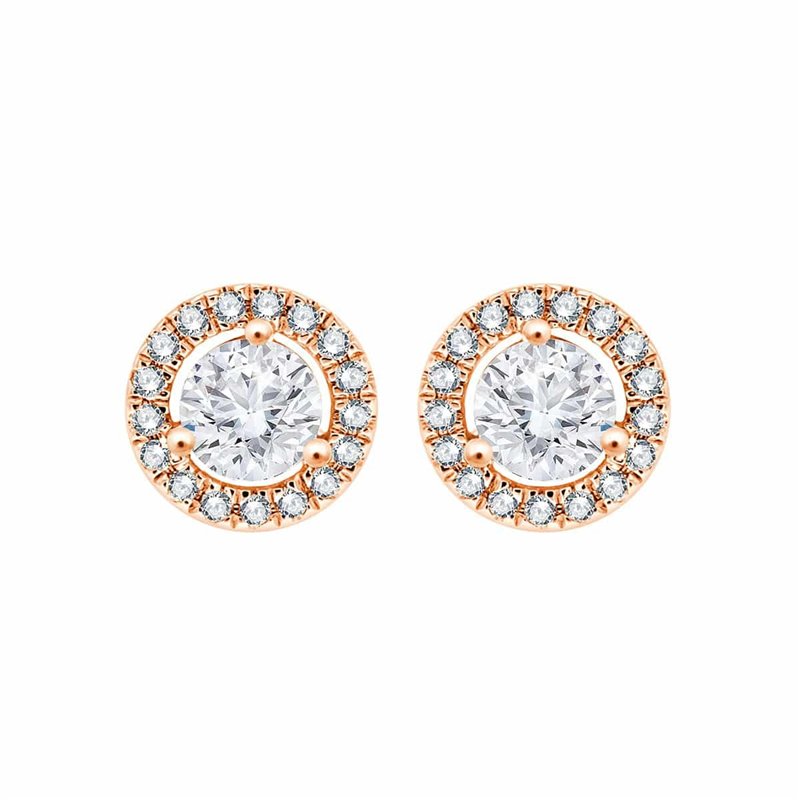 Boucles d'oreilles trilogie diamant en or 18 carats