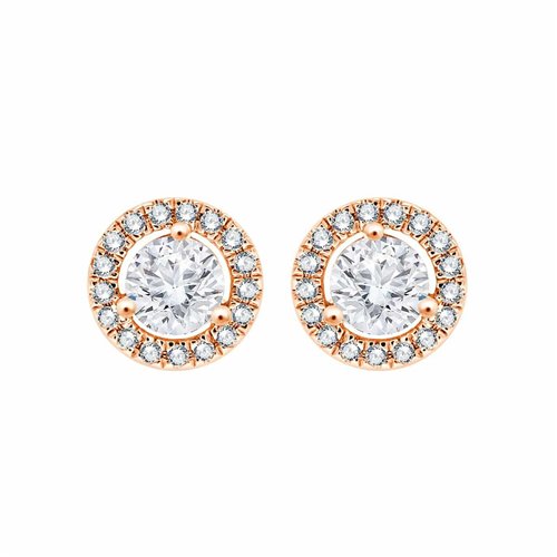 Boucles d'oreilles trilogie diamant en or 18 carats