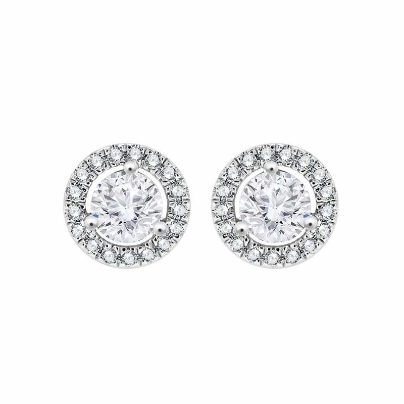 Boucles d'oreilles trilogie diamant en or 18 carats