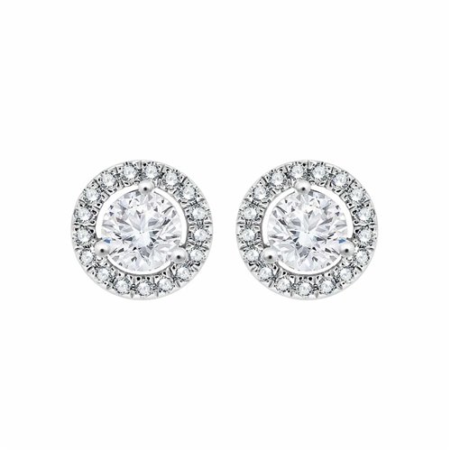 Boucles d'oreilles trilogie diamant en or 18 carats