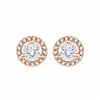 Boucles d'oreilles trilogie diamant en or 18 carats