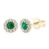 Boucles d'oreilles émeraude et diamant en or 18 carats