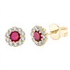 Boucles d'oreilles serti clos rubis et diamant en or 18 carats