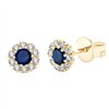 Boucles d'oreilles saphir et diamant en or 18 carats