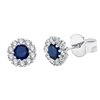 Boucles d'oreilles saphir et diamant en or 18 carats