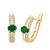 Boucles d'oreilles émeraude et diamant en or 18 carats