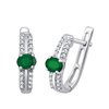 Boucles d'oreilles émeraude et diamant en or 18 carats