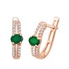 Boucles d'oreilles émeraude et diamant en or 18 carats