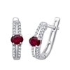 Boucles d'oreilles rubis et diamant en or 18 carats