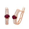 Boucles d'oreilles rubis et diamant en or 18 carats