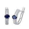 Boucles d'oreilles saphir et diamant en or 18 carats