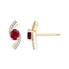 Boucles d'oreilles rubis et diamant en or 18 carats