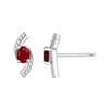 Boucles d'oreilles rubis et diamant en or 18 carats