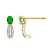 Boucles d'oreilles émeraude et diamant en or 18 carats