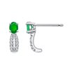 Boucles d'oreilles émeraude et diamant en or 18 carats