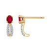 Boucles d'oreilles rubis et diamant en or 18 carats