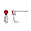 Boucles d'oreilles rubis et diamant en or 18 carats