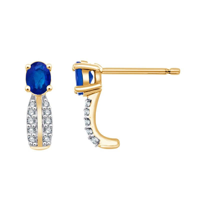 Boucles d'oreilles saphir et diamant en or 18 carats