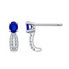 Boucles d'oreilles saphir et diamant en or 18 carats