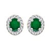 Boucles d'oreilles émeraude et diamant en or 18 carats