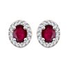 Boucles d'oreilles rubis et diamant en or 18 carats