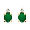 Boucles d'oreilles émeraude et diamant en or 18 carats