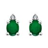 Boucles d'oreilles émeraude et diamant en or 18 carats