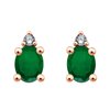 Boucles d'oreilles émeraude et diamant en or 18 carats