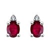 Boucles d'oreilles rubis et diamant en or 18 carats