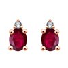 Boucles d'oreilles rubis et diamant en or 18 carats