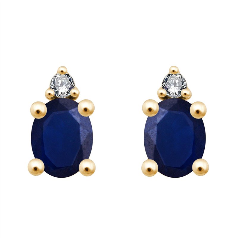 Boucles d'oreilles saphir et diamant en or 18 carats
