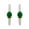 Boucles d'oreilles émeraude et diamant en or 18 carats
