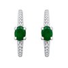 Boucles d'oreilles émeraude et diamant en or 18 carats