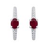 Boucles d'oreilles rubis et diamant en or 18 carats