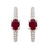 Boucles d'oreilles rubis et diamant en or 18 carats