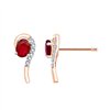 Boucles d'oreilles rubis et diamant en or 18 carats