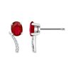 Boucles d'oreilles rubis et diamant en or 18 carats
