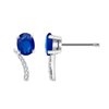 Boucles d'oreilles saphir et diamant en or 18 carats