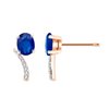 Boucles d'oreilles saphir et diamant en or 18 carats