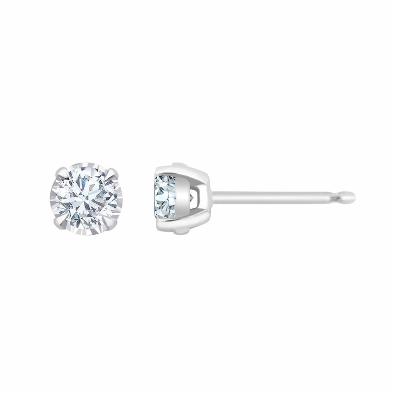 Boucles d'oreilles serti clos diamant en or 18 carats