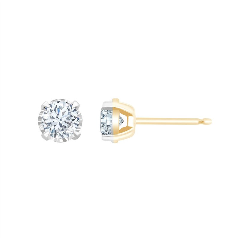 Boucles d'oreilles serti clos diamant en or 18 carats